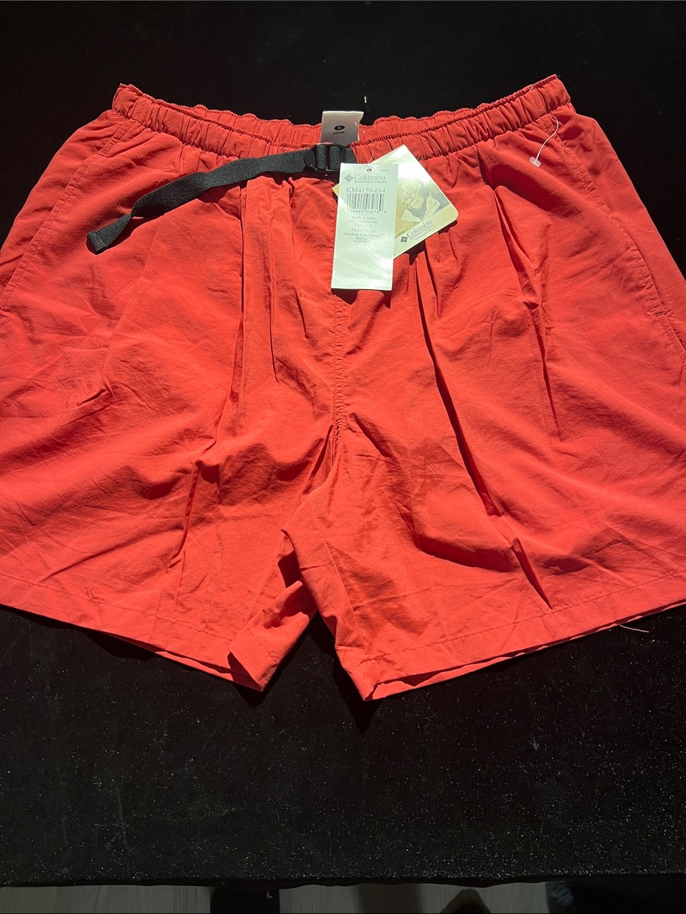 Vintage Columbia Bright Coral Elastic-Waist Shorts with Drawstring NWT